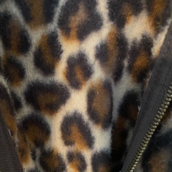 -‎ Women’s Fleece Leopard Zip Up Coat Size Medium - Picture 5 of 10